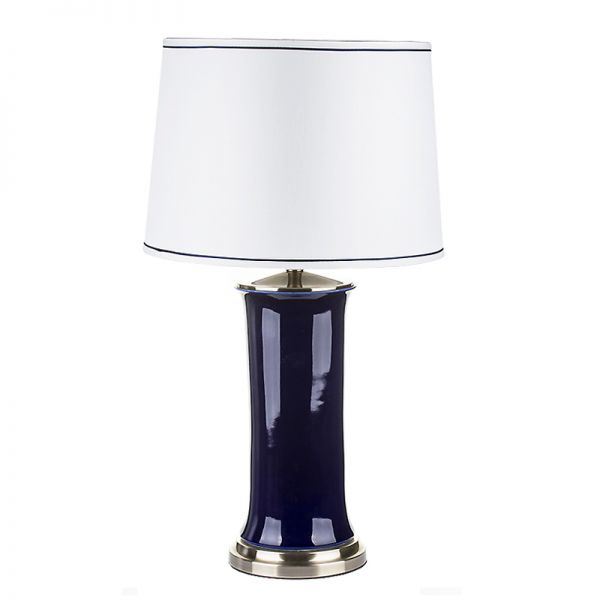 Lampa stołowa ceramiczna granatowa Navy
