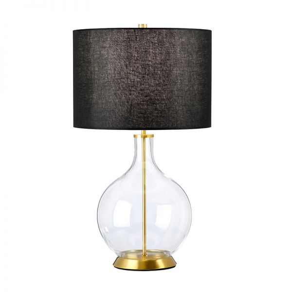 Lampa stołowa szklana z abażurem Loree Gold&Black