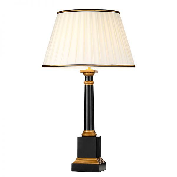 Drewniana lampa stołowa Luisse czarna