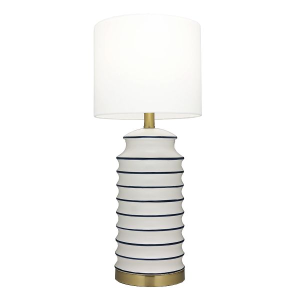 Lampa stołowa ceramiczna w pasy Marine 61cm