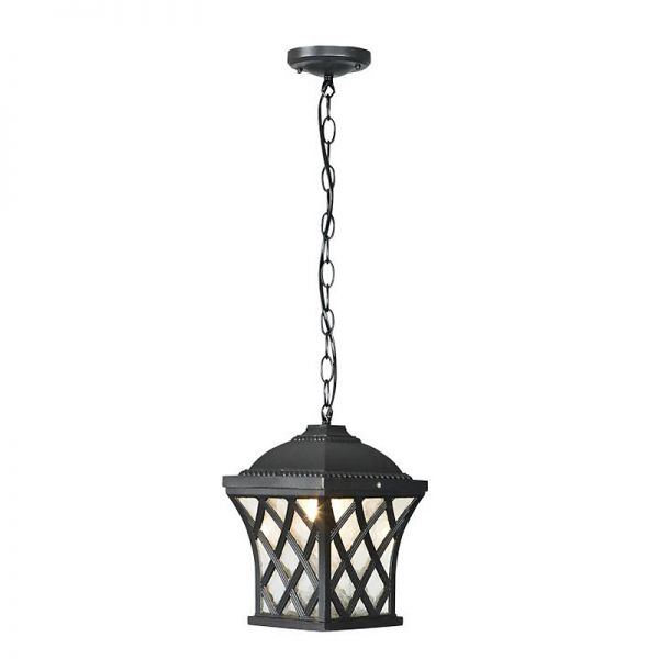 Czarna lampa wisząca zewnętrzna Keystone 1