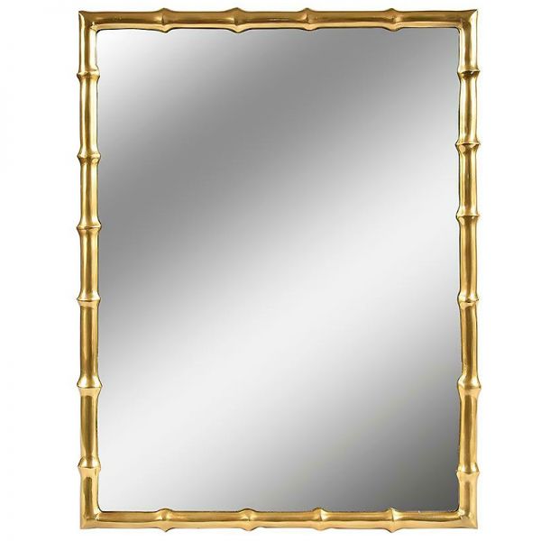Prostokątne lustro w złotej ramie Bamboo 50x65cm