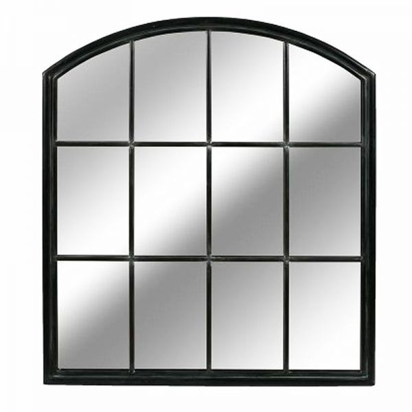 Lustro w czarnej ramie typu Wokno Window Mirror Black 89x101cm