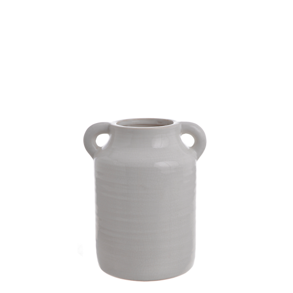 Wazon ceramiczny szary z uszami Dave 19cm