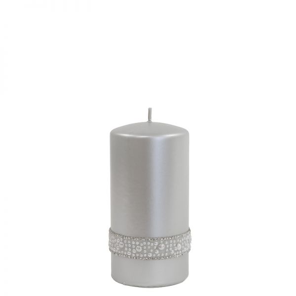 Świeca Silver Pearls 14cm