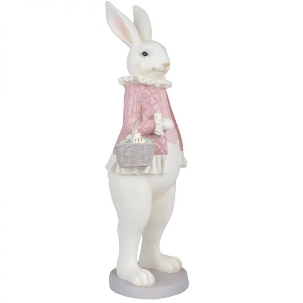 Figurka dekoracyjna Królik Wielkanocny Pastel Pink wys.52cm