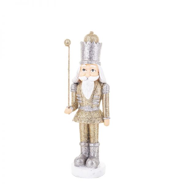 Figurka dekoracyjna Dziadek do orzechów biało-złoty 19,5cm