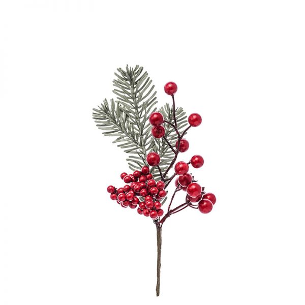 Świąteczna gałązka na piku z czerwonymi owocami Classic Christmas I