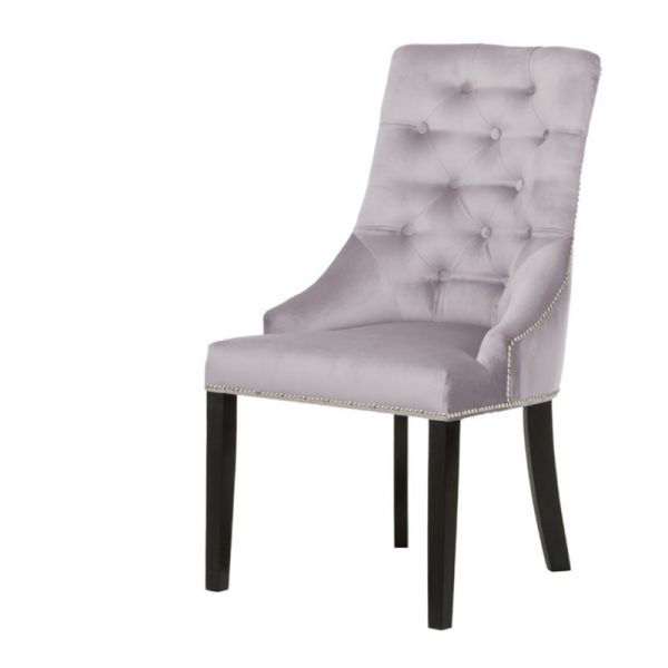 Krzesło do salonu glamour pikowane z pinezkami Tiffany