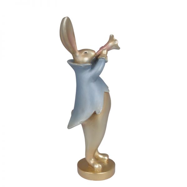 Figurka dekoracyjna Królik Wiellkanocny z trąbką 26,5cm