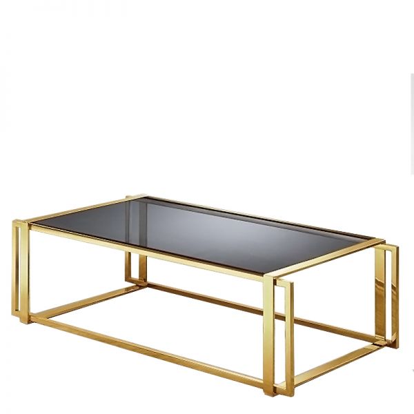Nowoczesny stolik kawowy ze stali nierdzewnej złoty Luke modern glamour