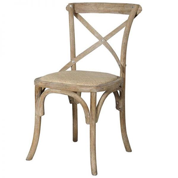 Krzesło drewniane dąb bielony Hamptons Rustic III