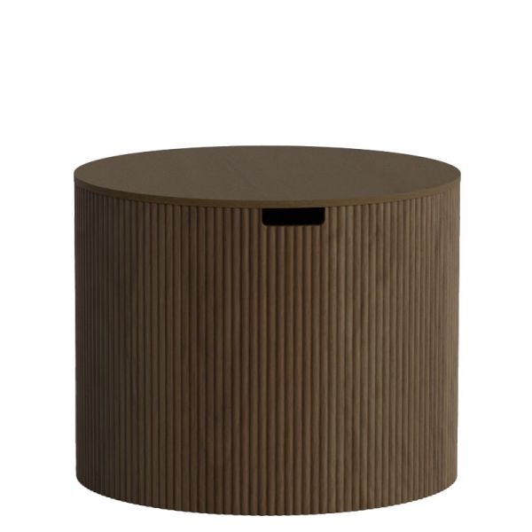 Drewniany ryflowany stoik kawowy styl Modern Farmhouse Danny śr.50cm