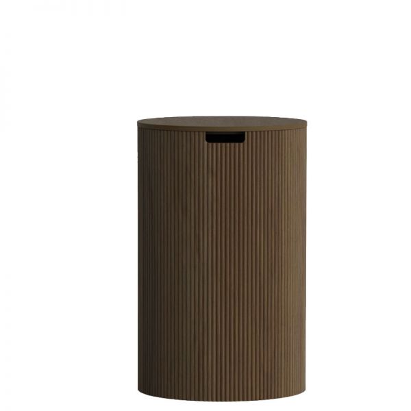 Drewniany ryflowany stoik kawowy styl Modern Farmhouse Danny śr.44cm