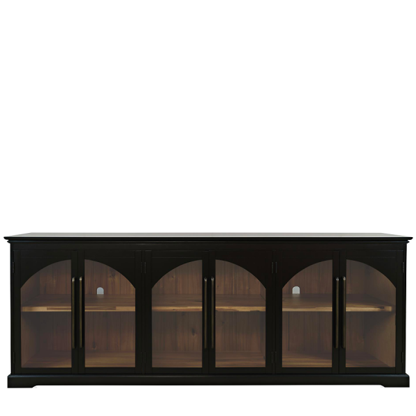 Duża czarna komoda drewniana w stylu Modern Farmhouse Loren Black III