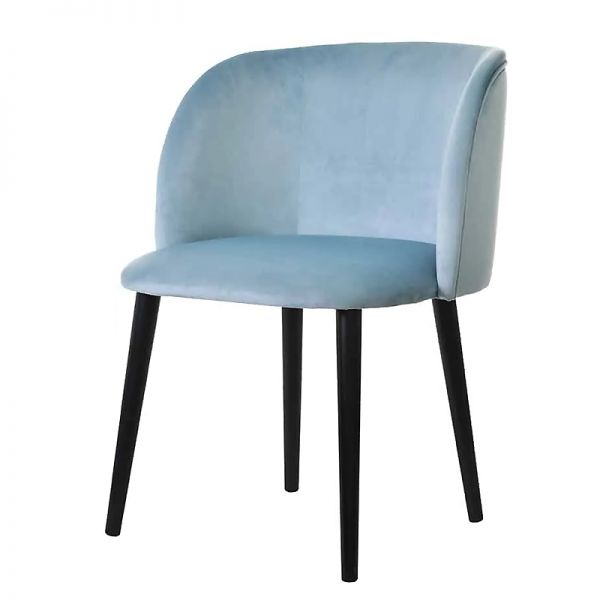 Nowoczesny błękitny fotel welurowy Vincent Blue