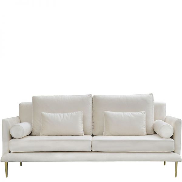 Nowoczesna sofa do salonu na złotych nóżkach Linda 194cm