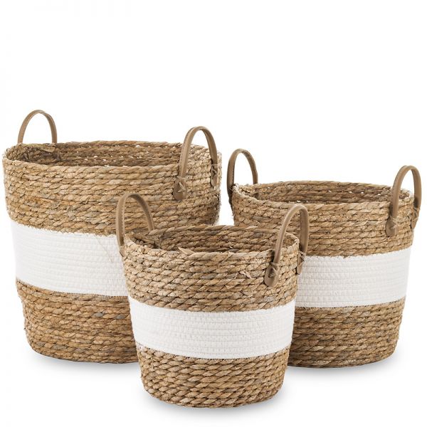 Naturalny kosz pleciony boho I zestaw 3szt.