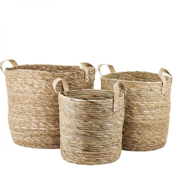 Naturalny kosz pleciony boho III zestaw 3szt.