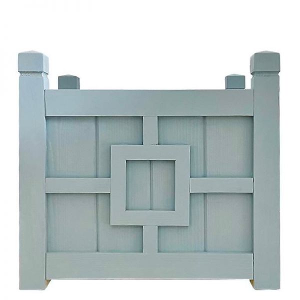 Donica drewniana szaro-błękitna Hamptons Planter Box 44x44xH40cm