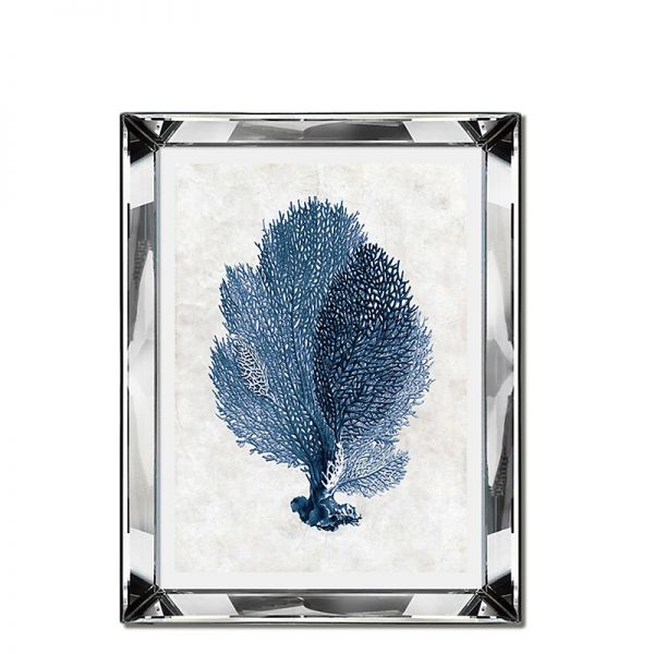 Grafika Blue Coral w lustrzanej ramie 41x51