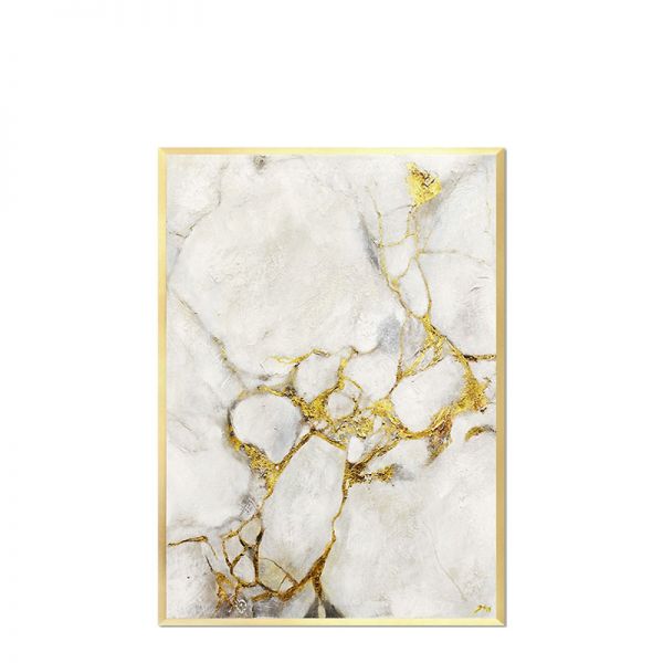 Obraz olejny Abstrakcja Grey&Gold I 53x73cm