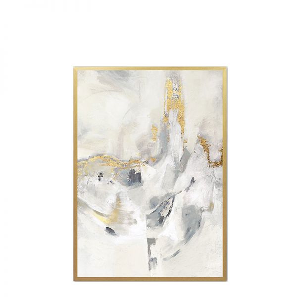 Obraz olejny Abstrakcja Grey&Gold II 63x93cm