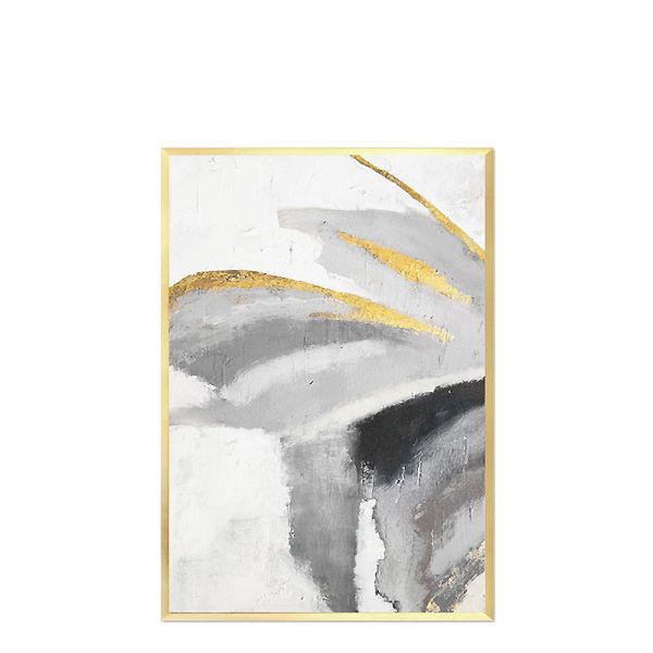 Obraz olejny Abstrakcja Grey&Gold IV 63x93cm
