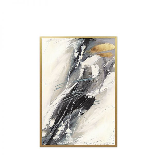 Obraz olejny Abstrakcja Grey&Gold VI 63x93cm