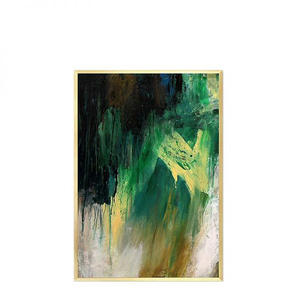 Obraz olejny Abstrakcja Emerald&Gold II 63x93cm