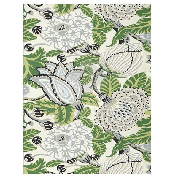 Tapeta w kwiaty zielona Mitford Green&White