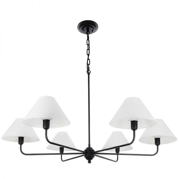 Żyrandol do pokoju w stylu farmhouse Cheldon Black II