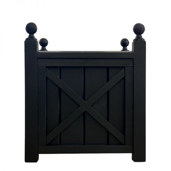Donica drewniana czarna Hamptons Planter Box  44x44xH51cm