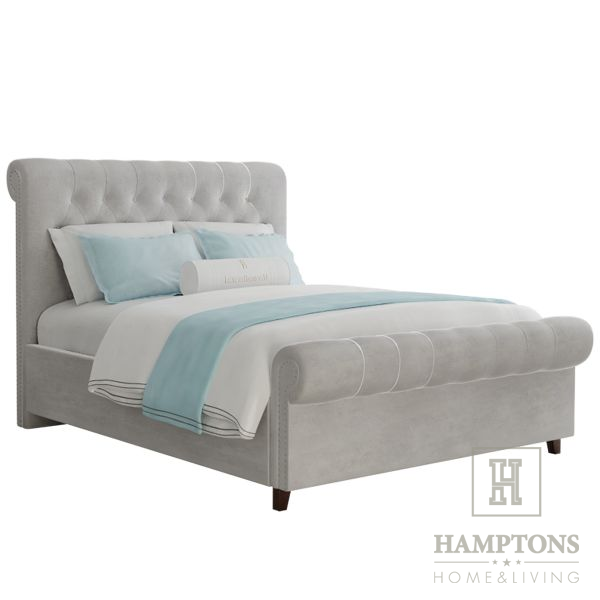 Łóżko tapicerowane pikowane Olivia II styl nowojorski, hamptons, amerykański, modern classic