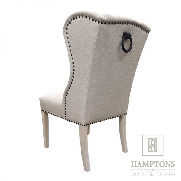 Krzesło pikowane do jadalni z uszami  Nantucket styl hampton