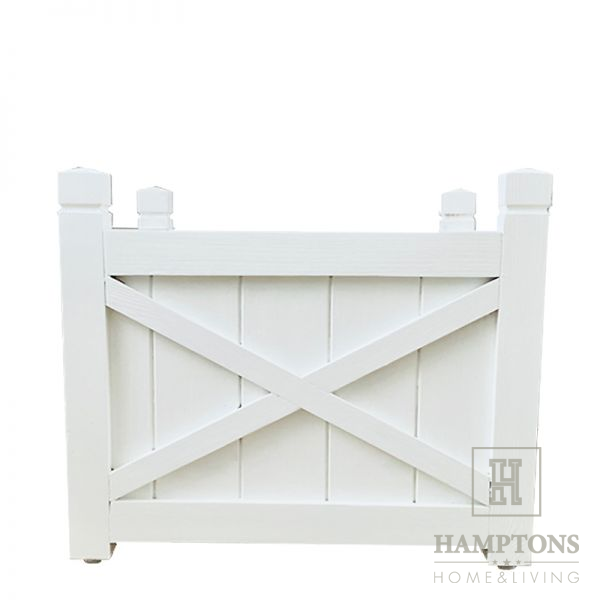 Donica drewniana biała Hamptons Planter Box 48x48xH35cm