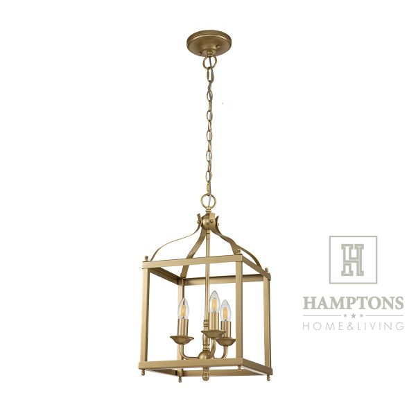 Lampa wisząca typu klatka LARK 3 Gold