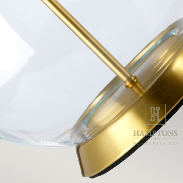 Lampa stołowa szklana z abażurem Loree Gold&White