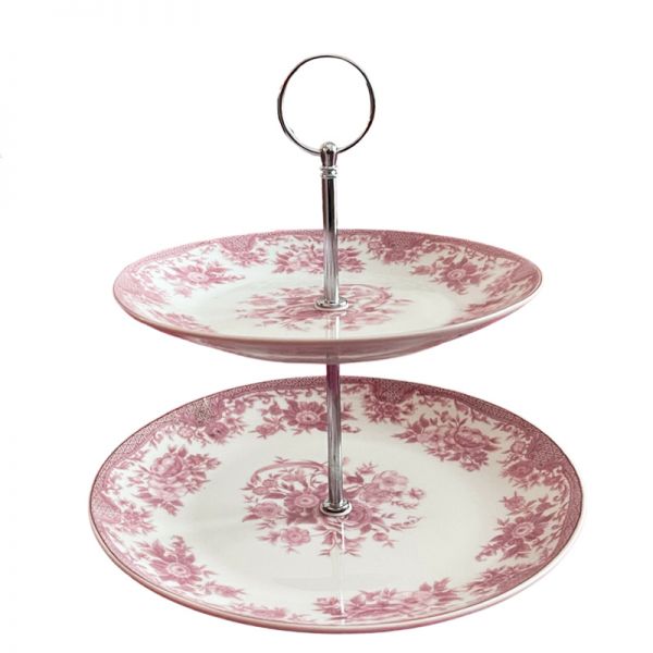 Patera ceramiczna w kwiaty różowa